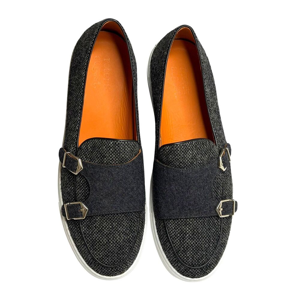 Robert August The Foster Monk Sneaker Shoes Slip On Loafers Gray 12 EE NIB